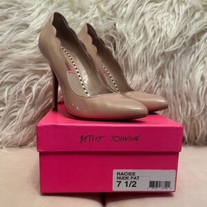 Betsey Johnson Nude Patent Heels